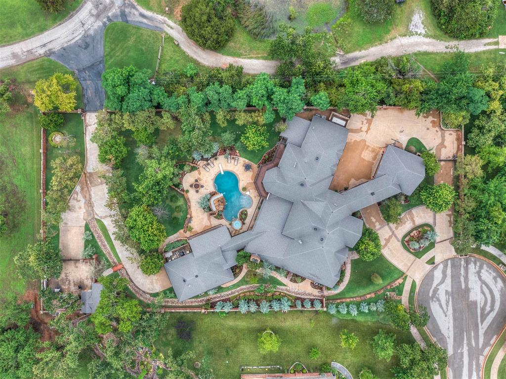 Tessa Hood Realtor – Overhead aerial view of full 1.15 acre estate at 1705 Maple Dr, Blanchard Oklahoma