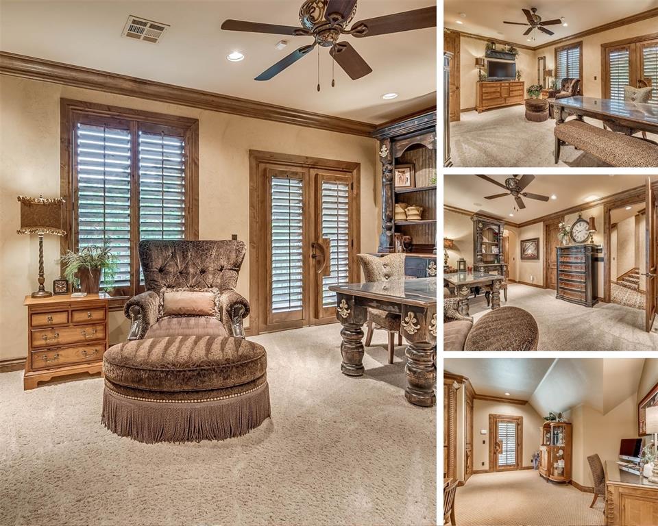 Tessa Hood Realtor – Executive office and study with custom built-ins at 1705 Maple Dr, Blanchard Oklahoma